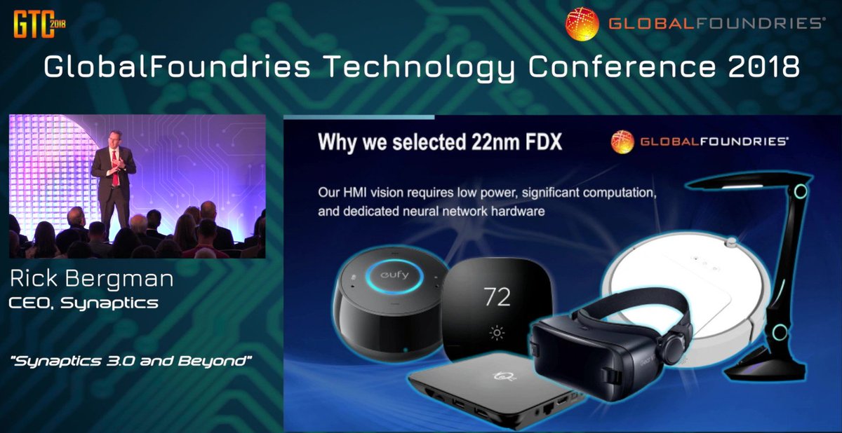 SynaCorp's tweet image. Watch Rick Bergman, CEO of Synaptics, keynote at GlobalFoundries GTC conference. Synaptics 3.0 and Beyond. The future of HMI. globalfoundries.com/resources/vide… @RickBergmanSyna #HMI #humaninterface #ambientcomputing #IoT