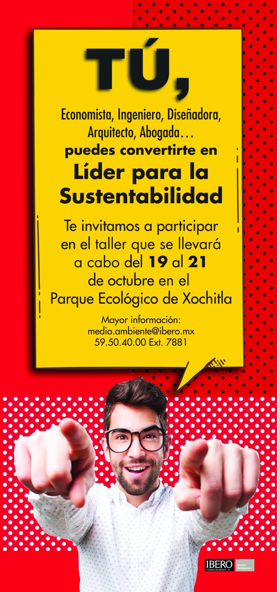 IBERO_mx's tweet photo. ¿Te gustaría ser un líder para la #sustentabilidad? 🌿🌱¡Te invitamos a nuestro taller que se realizará del 19 al 21 de octubre en el Parque Ecológico Xochitla!

Informes: 5950-4000 ext. 7881 https://t.co/eqYxZsA0Q8