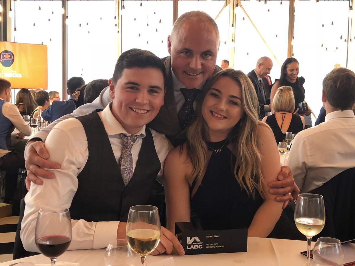 aliciasnow's tweet photo. He’s a National award winner😍 LABC ‘Rising Star’ at only 22💫🌟 Onwards and upwards🥂🥇🏆  @britcon_limited @LABC_Warranty @_TheBricks @DecHunt https://t.co/bFTpXTgVU3