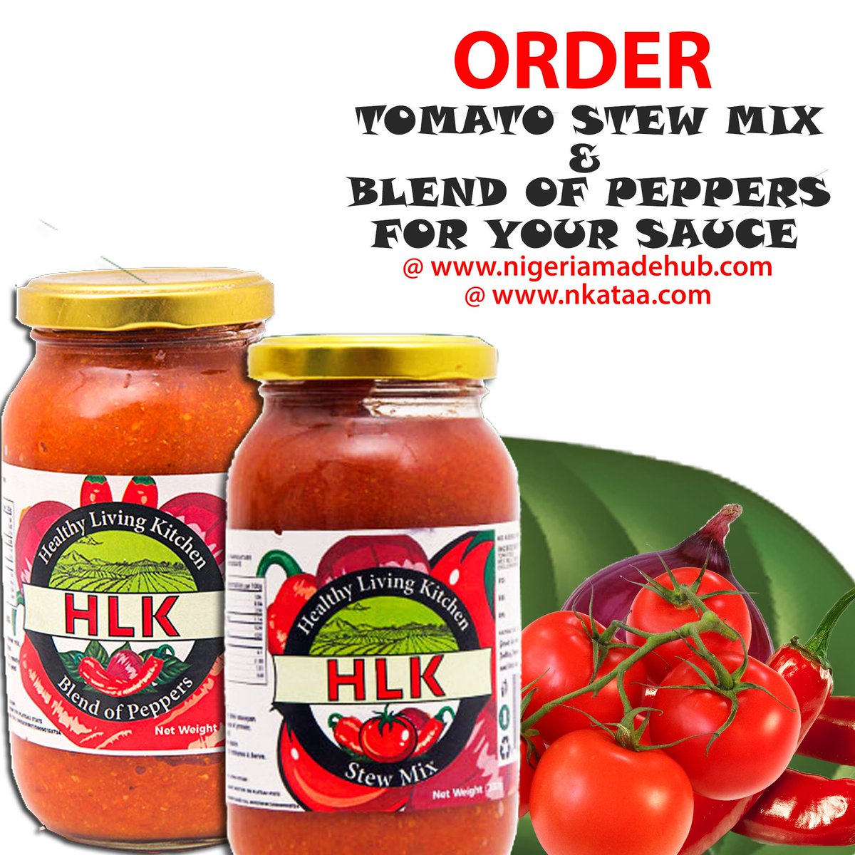 HLK_NG's tweet photo. Order Stew Mix and Blend of Peppers for all your cooking needs..
#madeinnigeria #WorldFoodDay #madeinjos #HLK #tomato #healthy #stewmix #blendofpeppers #yummy #yummymums #naijamums #easymeals #stewin10minutes #happy #foodie #foodporn #GrowNigeria #GrowTheNaira #abujafoodie #lagos https://t.co/xHbo8Fs4gA