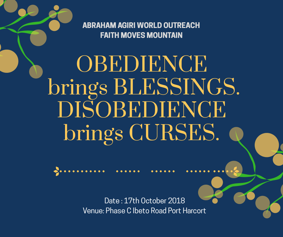 agiriworld's tweet photo. Obedience to God's Word brings Blessings, whereas Disobedience to God's Word brings Curses. Deuteronomy 28: 1-30 
#31DaysOctoberProgramme #InHisPresence   #Day17 #WordOfTheDay #GodHatesDisobedience https://t.co/0cX9EIqd2E
