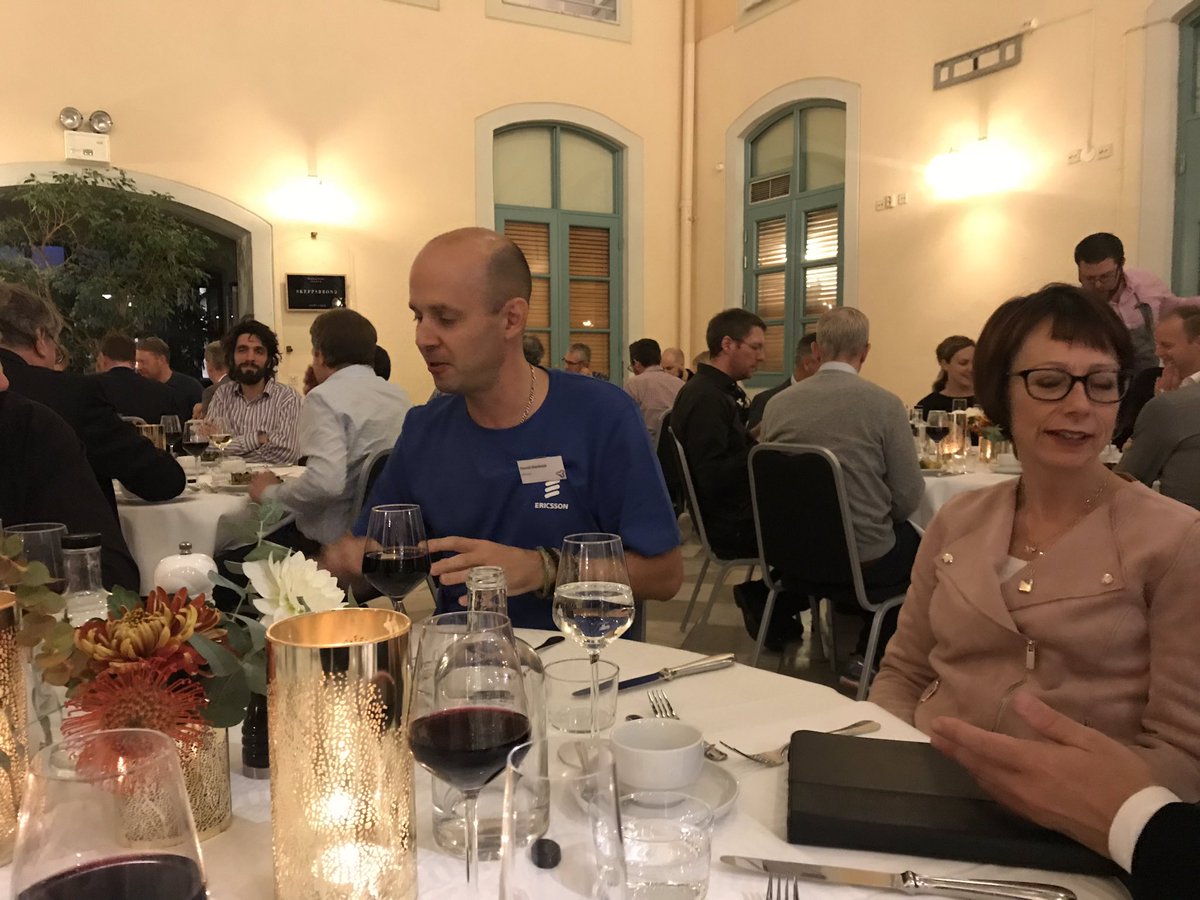 nithyaruff's tweet photo. Lovely dinner to mark the end of day 1 of the #swedsoft workshop today. Copying @ChrisPriceAB @johanlinaker and Per. @Swedsoft #OpenSource https://t.co/oe2l6L9eKy