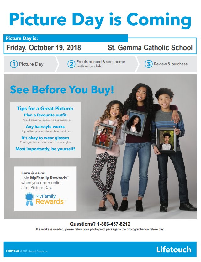 Hey <a href="/StGemmaOCSB/">St. Gemma School</a> 
Friday is picture day, don't forget! #saycheese #lifetouchottawa
