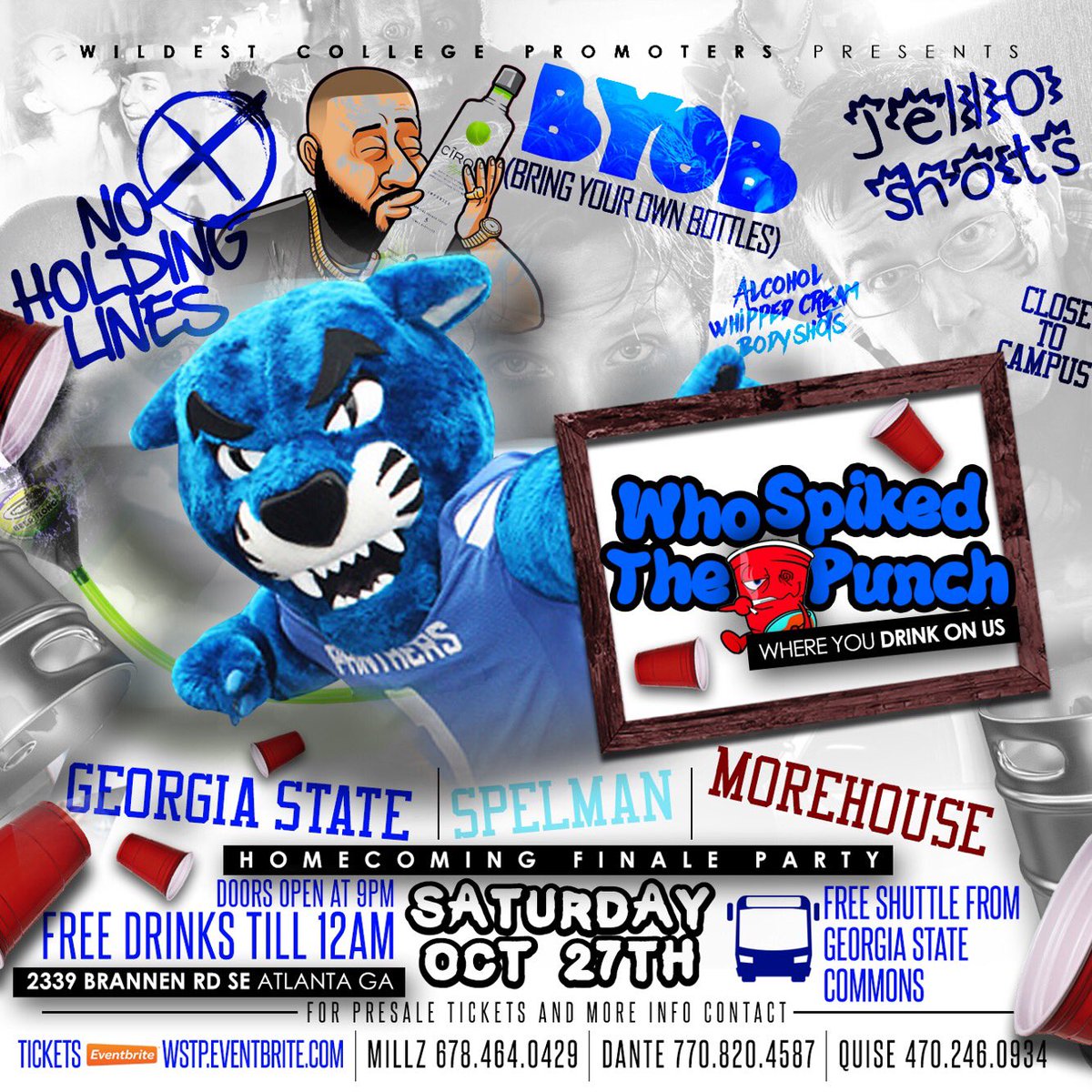 AviG1206's tweet photo. https://t.co/8C7svfQz8e
$5 Tickets Available Online ⬆️
#WhoSpikedThePunch 🤷🏾‍♂️
#GSU x #SpelHouse Homecoming Finale

#GSU22 #KSU22 #CAU22 #SPELMAN22 #Morehouse22 #SpelHouse #StateNotSouthern #VintageForever🌹 https://t.co/RzIBm9hBSi