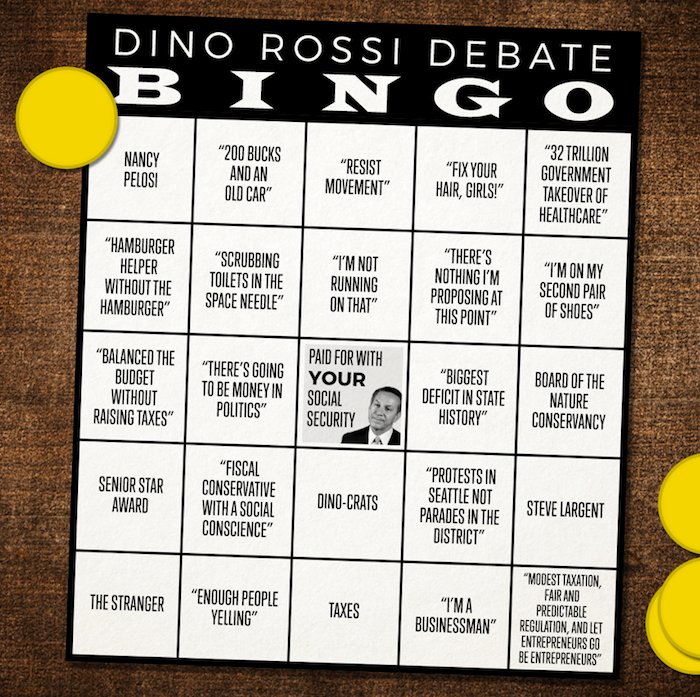 hyded's tweet photo. Dr. Kim Schrier campaign issues press release suggesting debate night "bingo," presumably because debate night drinking games are bad for your liver.  #WA08  #trendstory https://t.co/gw0a81UPhf