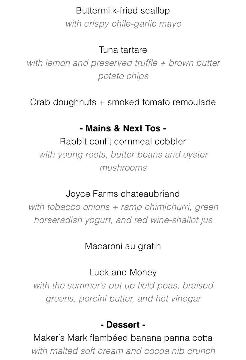 tweeterjain's tweet photo. Just got the menu for @A______C______’s @TheSeaport pop up dinner and I want everyone to have FOMO. Can’t wait for all those deviled eggs, pimento cheese, and so many other Southern comforts on Sunday.
#SeaportFoodLab | #DownIsWhatsUp https://t.co/3YiI7nWUo3