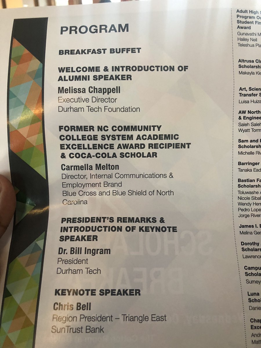 Carmella_Melton's tweet photo. I was honored to be the alumni speaker this morning at the @durhamtech scholarship breakfast. #DTCC changed my life and I’m forever grateful for my experience and to serve on the Board. #DoGreatThings #SupportCommunityColleges https://t.co/YhIHNQsoL1