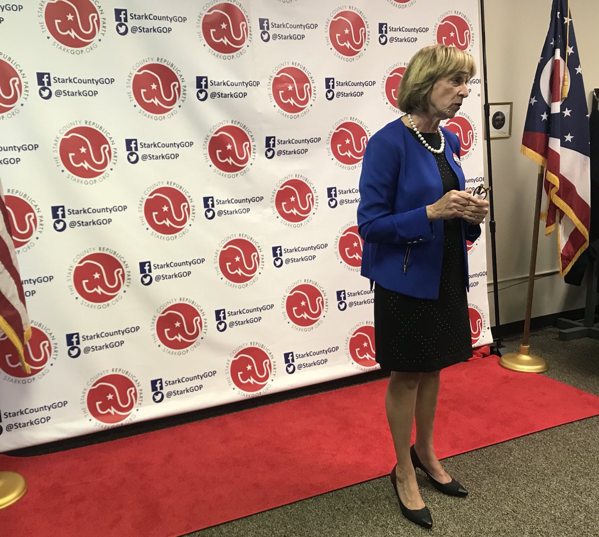MikeDeWine's tweet photo. Just ended Day 1 of our Getting to the Heart of it All tour in Canton. Thank you, Stark County!! -Anna

#HeartOfItAll #FranFor1stLady #OHGov @StarkGOP https://t.co/Foc9sBdBa9