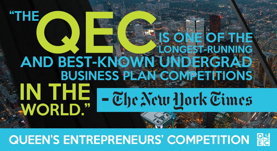 "The QEC is one of the longest-running and best-known undergraduate business plan competitions in the world." - The New York Times

Just under two weeks to get your submissions in for QEC 2019! theqec.com/competitors/