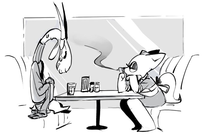 Mean cat scaredy goat
#characterdesign 