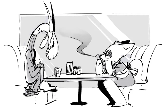 Mean cat scaredy goat
#characterdesign 