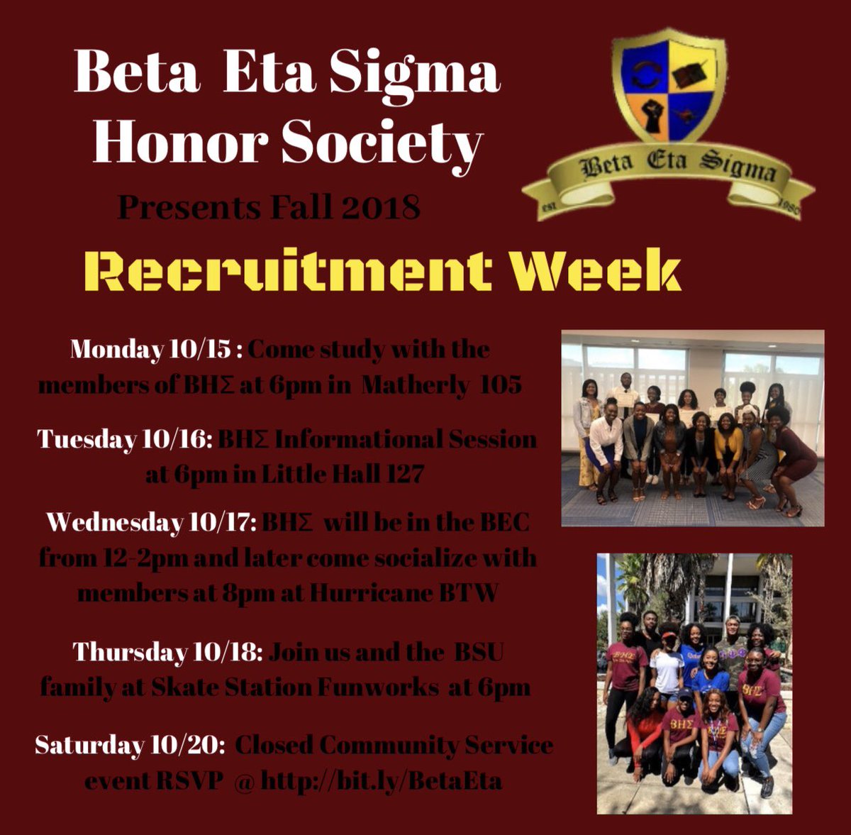BetaEtaSigma's tweet photo. Come out right now and socialize with member of Beta Eta Sigma Honor Society at Hurricane BTW ‼️‼️‼️ https://t.co/qmEW2eeqSy