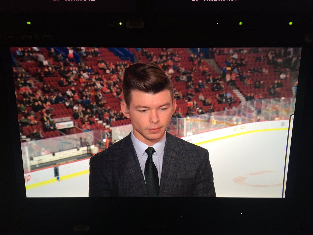 sjlenny94's tweet photo. What a pleasure it is to be back at the Bell Centre. It’s great to see @SNkylebukauskas at his perch. The only thing missing is @EricEngels and another award winning edition of #workingtheengels https://t.co/iaPRgTtg7C