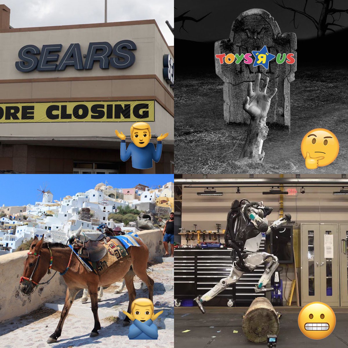 inferiormen's tweet photo. Episode 59 - 'Donkey Science'. Listen at: https://t.co/V3s5LzXOK3 🎙️👬🐴 We discuss #retail w/ #Sears closing and #ToysRUs exploring a comeback. Greece bans overweight tourists from riding their donkeys, robots can parkour now, and more! #BostonDynamics #podcast #podernfamily https://t.co/58ZVbuJIIO
