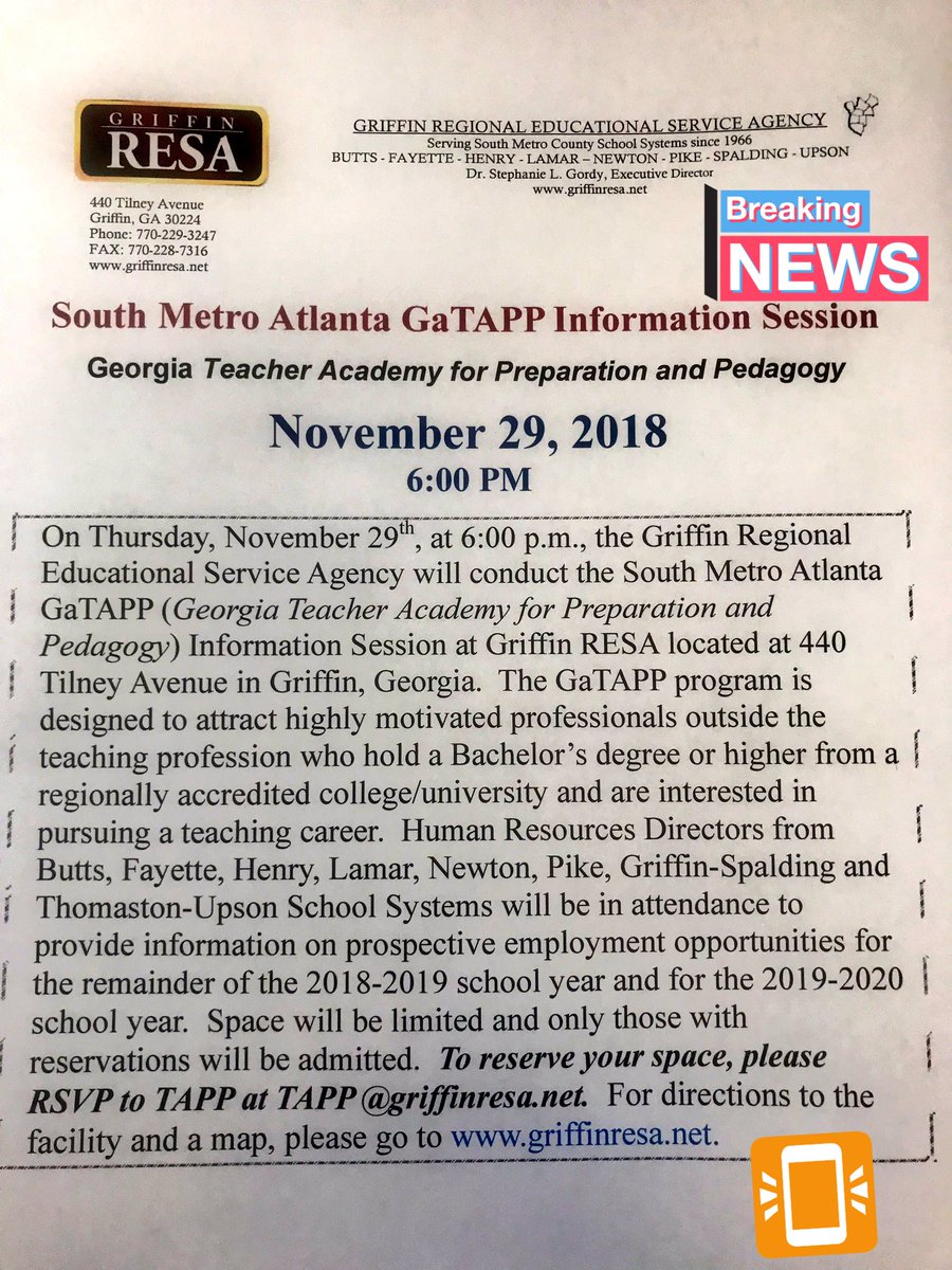 Considering Teaching? Reserve your spot today!  Join us to learn about prospective employment opportunities. <a href="/Stephanie_Gordy/">Stephanie Gordy</a> <a href="/ClorindaRoache/">Clorinda Roache</a> #GRESA