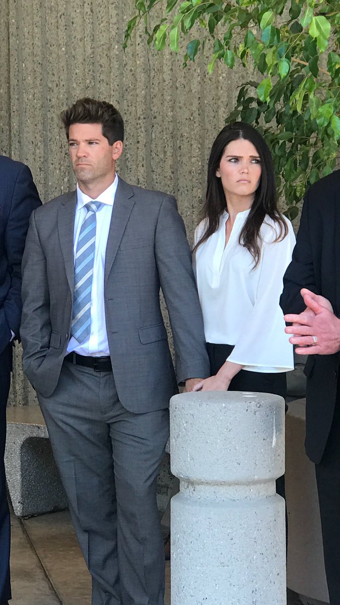Free on bail again #NewportBeach doctor #GrantRobicheaux and girlfriend #CerissaRiley outside of court @cbsla #cbsla