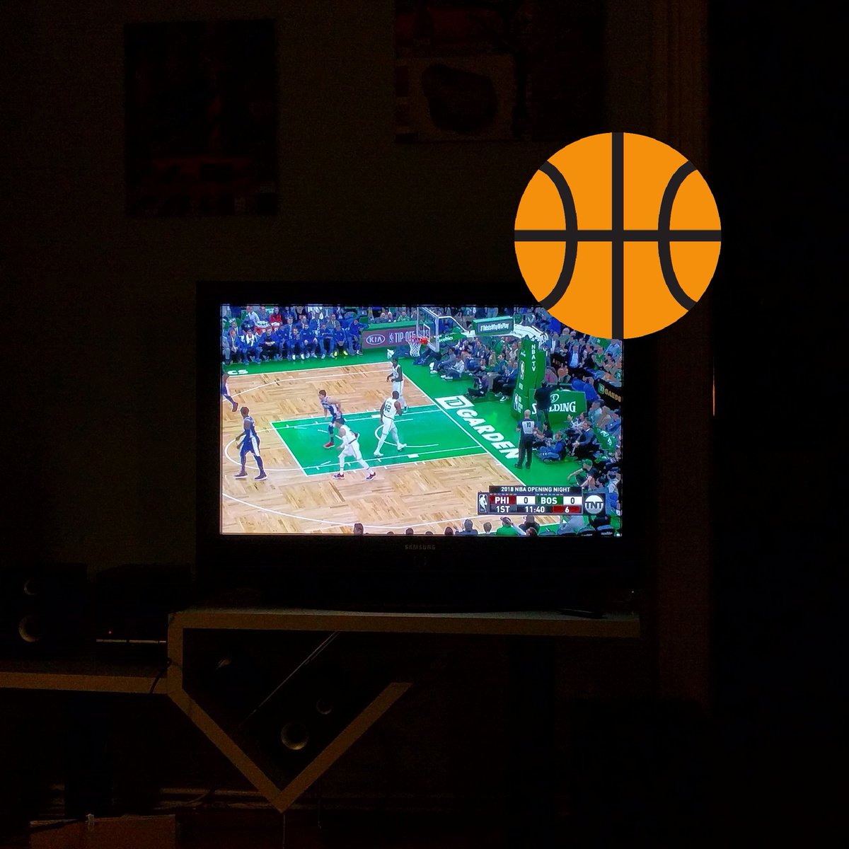 Finally watching the #NBA season opener. #CelticsNation !!!  #celticsvs76ers