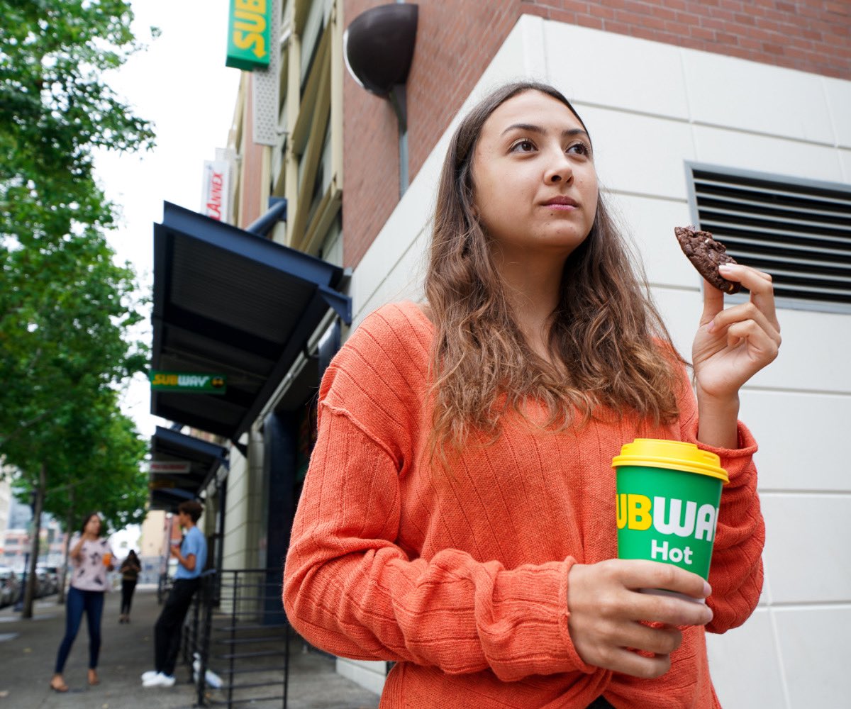 SubwaySanDiego's tweet image. That downtown - mid-afternoon - almost Fall - sweater-weather - coffee &amp;amp; cookie - type of day… #doublechocolate #cookie #warm #delicious #SanDiego
