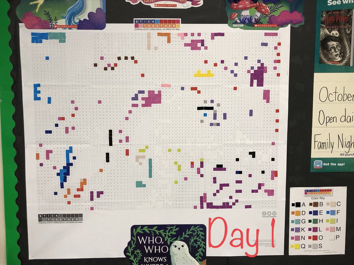 SCES_Resource's tweet photo. The Enchanting Fun has begun for our @SCESStars as we gear up for our Fall @Scholastic book fair by Sticking Together! @byStickTogether, we can’t wait to see what it will be! #onestickeratatime #teamwork @ccpsinfo https://t.co/ZysnKxaz25