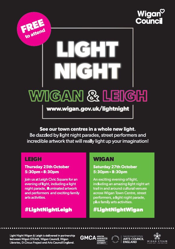 WiganLibraries's tweet photo. We have some amazing artists working with us on Light Night Wigan & Leigh
There will be lanterns made with @wiganSTEAM, parades, art installations, workshops & more! Head to our #LightNightWigan #LightNightLeigh webpage for more info https://t.co/rZ9WQuDt4m
#DCircus #ACEFunded https://t.co/XONtCTQCti