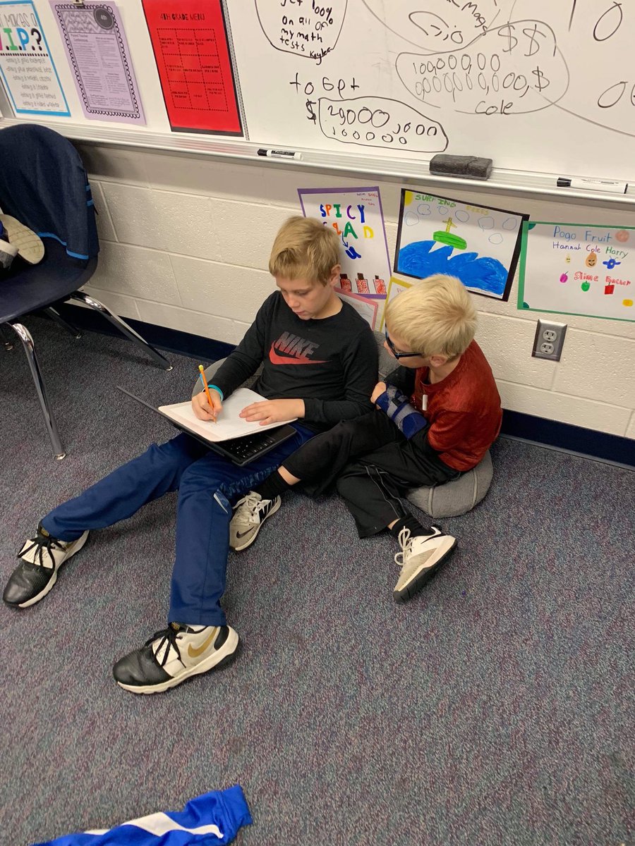 Working with our study buddies on a math breakout to review concepts already taught this year. #IHEaglesInAction <a href="/hills_indian/">Indian Hills Elementary</a>