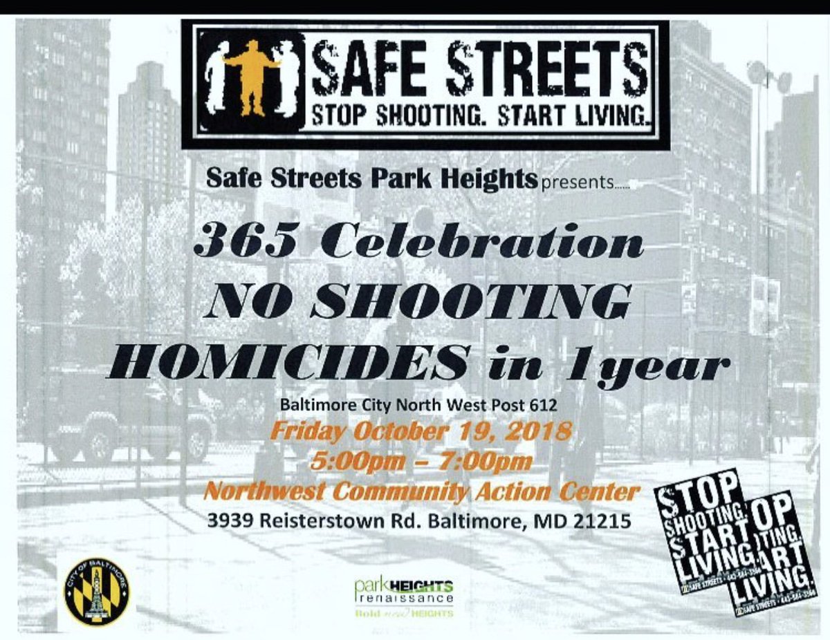 CureViolence's tweet photo. One year without a shooting or killing!!!
In the heart of Baltimore, communities can be made safe. @SafeStreetsBalt #PreventFirearmDeath #ViolenceIsAHealthIssue https://t.co/ehbSd08vk1