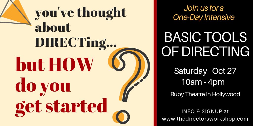 BaileyDirects's tweet image. #writerdirectors #filmeditors #actors #screenwriters #playwrights Jump into directing with this one-day intensive, Sat Oct 27. Info &amp;amp; signup at thedirectorsworkshop.com #directingclass #directingworkshop #learntodirect #directingactors #LAdirectors