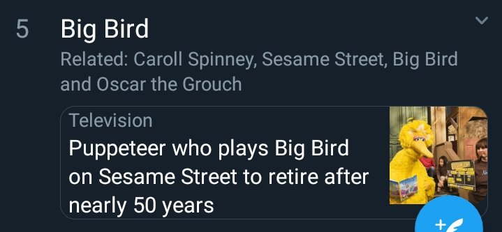 Breaking News: Big Bird is trending nationwide. Confirmed that <a href="/tuckerhume/">Tucker Hume</a> will score 3 this weekend as tribute. #USL