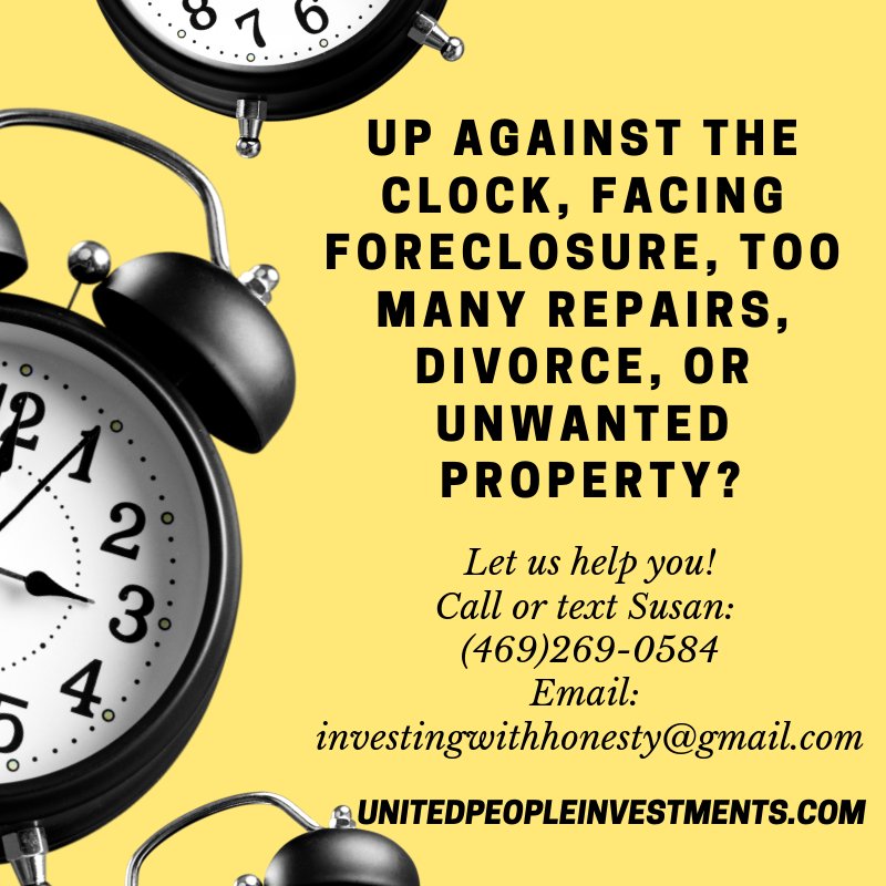 Let us help you get out of a difficult property situation today! #avoidforeclosure #divorce #toomanyrepairs #probate #unwantedproperty