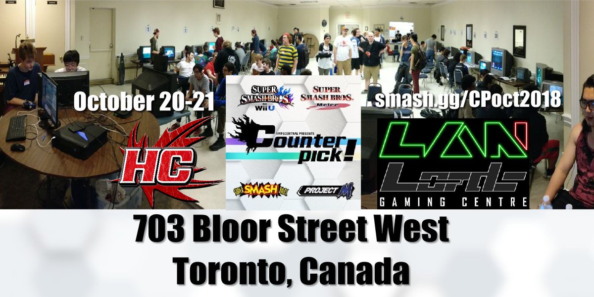 HYPECENTRALLIVE's tweet photo. With just under 48 hours until registration closes we have over 75 entrants across all 4 games!
Register: https://t.co/8iBkew14se
#Counterpick #Ontariosmash #smashgg #smashbros #canada #monthlys #llgc #bethereorbesquare https://t.co/C1L3ap0nB5