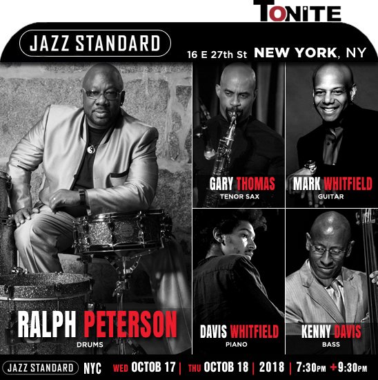 jazzsharing's tweet photo. โ@JazzStandardNYC #NYC
RALPH PETERSON'S AGGREGATE PRIME
@RPOnyx top jazz-drummer, composer
โhttps://t.co/B97ejgecOv
W/@quikpik1 top jazz guitarist #GaryThomas top jazz-saxophonist
#KennyDavis top jazz bass-player #DavisWhitfield jazz-pianist
TONITE
โhttps://t.co/RpddHt7D2J https://t.co/TpCwyIaCd9
