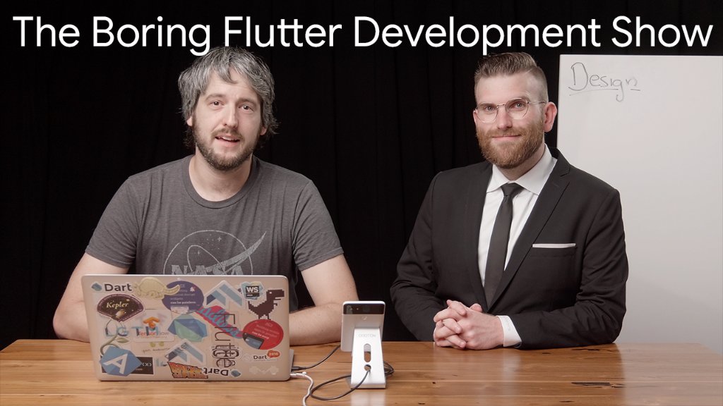 FlutterDev's tweet image. Today on The Boring Show, @filiphracek and Will Larche showcase the application of @MaterialDesign, theming and integration in Flutter.
Watch #BoringShow here → bit.ly/2NOjxjU