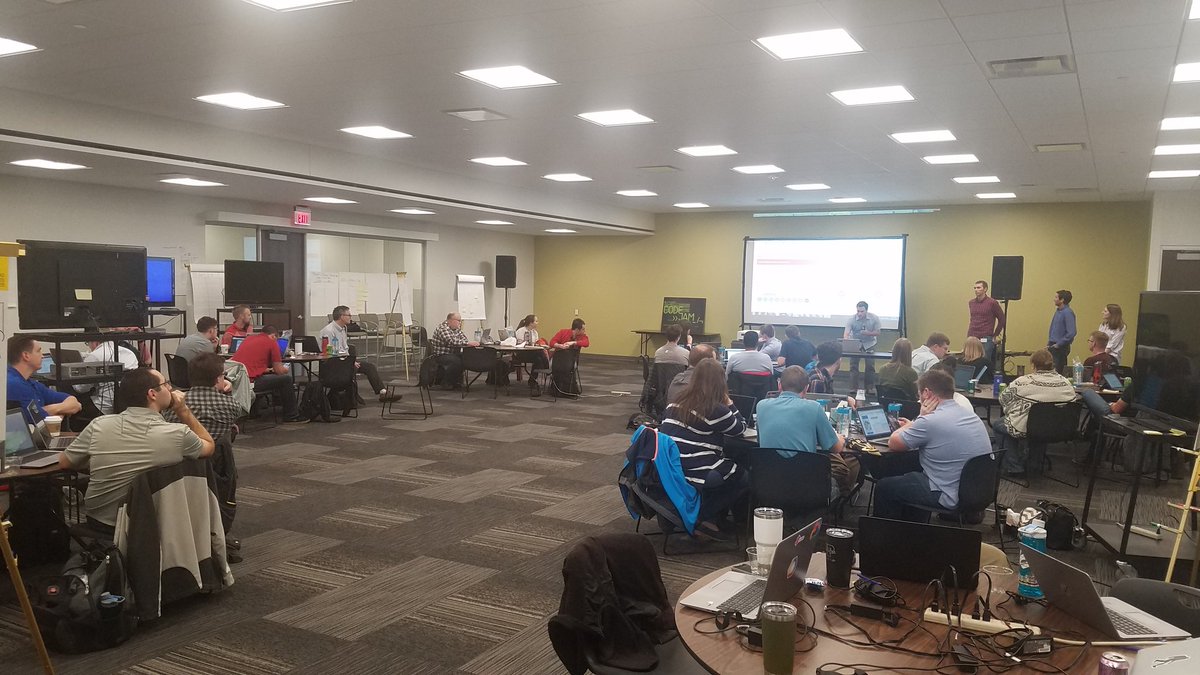 mjring's tweet image. Day 2 team demos looking good!#pfgcodejam