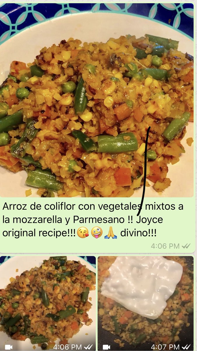 Joycepagan's tweet image. Arroz de coliflor con vegetales Parmesano y mozzarella a la Joyce! #joycepagan #ketopower #Keto #sabroso