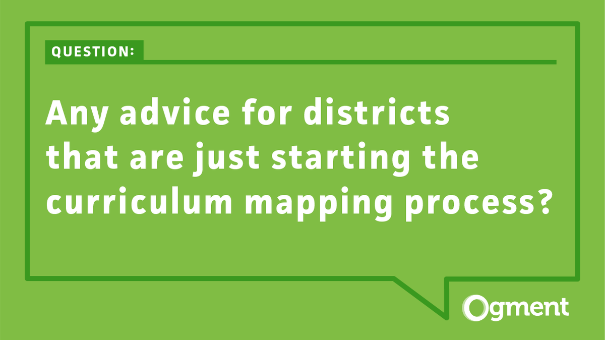 GetOgment's tweet photo. Share your expertise! Question of the Week: Any advice for districts that are just starting curriculum mapping process?? #curriculummapping #jointheconversation #edtech #curriculum #curriculumplanning https://t.co/B924DoHNkv