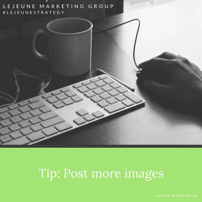 Studies have shown that the most popular kind of social media content are photos and videos. At LeJeune Marketing Group, we only provide content that shows results. We analyze what works and put it to action.

Visit lejeunemarketinggroup.com to learn more! // Call 312-399-3085