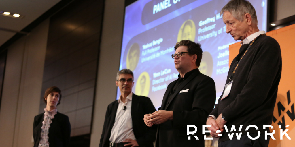canadadotai's tweet photo. Last week @reworkAI brought together the 'Godfathers of #AI' (#YoshuaBengio, #YannLeCun &amp; #GeoffreyHintonto) to share their most cutting edge research progressions at the #DeepLearningSummit in #Montreal: https://t.co/NHxX7fHXdC https://t.co/O5qZpm92uC