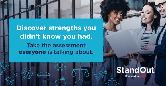 ADPcward's tweet image. Don’t delay! Your strengths are forever, but this free offer won’t last. Good through October 31st. #StandoutStrong bit.ly/2yGr12S #ADP