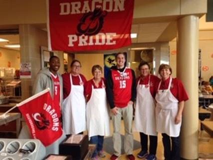 We've been celebrating #NSLW18 all week at <a href="/WFPSchools/">West Fargo Public Schools</a>! Thank you to <a href="/MSUM_MBB/">MSUM Men's Basketball</a> for volunteering as a celebrity servers for #schoollunch at Osgood ES! They even managed to find a few minutes to shoot some hoops! 🏀 #wfpschools #districtofchoice #DragonFamily