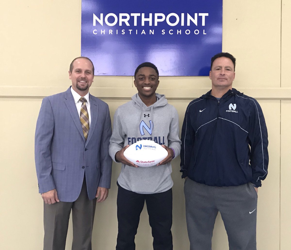 NCS_Trojans's tweet photo. Congratulations to Morgan Edwards who is the NCS Week 8 Player of the Week sponsored by Ryan England-State Farm.  He plays cornerback and receiver.  Friday night he was second on the team in tackles having 7 solo tackles.  He also had two catches for 18 yards receiving. https://t.co/7XJA0qVLxx