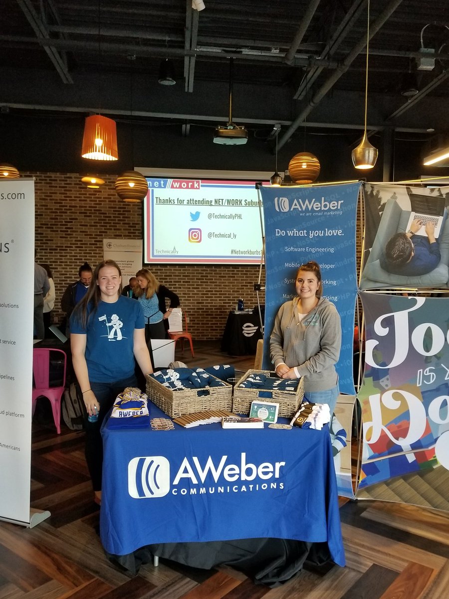 nerdyrecruiter's tweet photo. Representing at #NetworkbuRbs18 at Turn5 in paoli. Come out and see us to learn about the awesome careers at @AWeber. https://t.co/xKH79S2nZH
