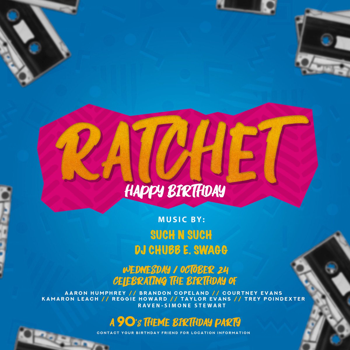 There’s no better way to kick off #HowardHomecoming then celebrating your favorite people’s birthdays🍾. #RatchetHappyBirthday, a 90s themed birthday party with music by @suchnsuchsm &amp; <a href="/djchubbeswagg/">Dj Chubb E Swagg</a> next Wednesday, 10.24 Get your attire ready and RSVP today. We'll be there! 😎