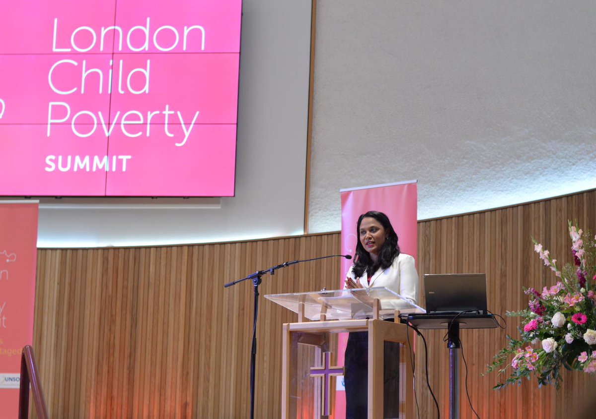 rushanaraali's tweet photo. Earlier today I spoke at the @ChildhoodTrust #LondonChildPovertySummit about the devastating impact Government cuts have had on child poverty in my constituency. It’s a disgrace that over half of the children in Bethnal Green and Bow live in poverty. https://t.co/3vf5DnuZt2