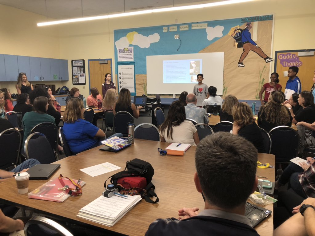 LassAtEdna's tweet photo. TUPE Peer Educators presented to EHMS staff today. They created slides, informed staff about the goals of TUPE and the dangers of tobacco. Very professional presentation. So proud of them! #CoCoTUPE #futureleaders #stopcallingitvape https://t.co/GdBbjLPeMA