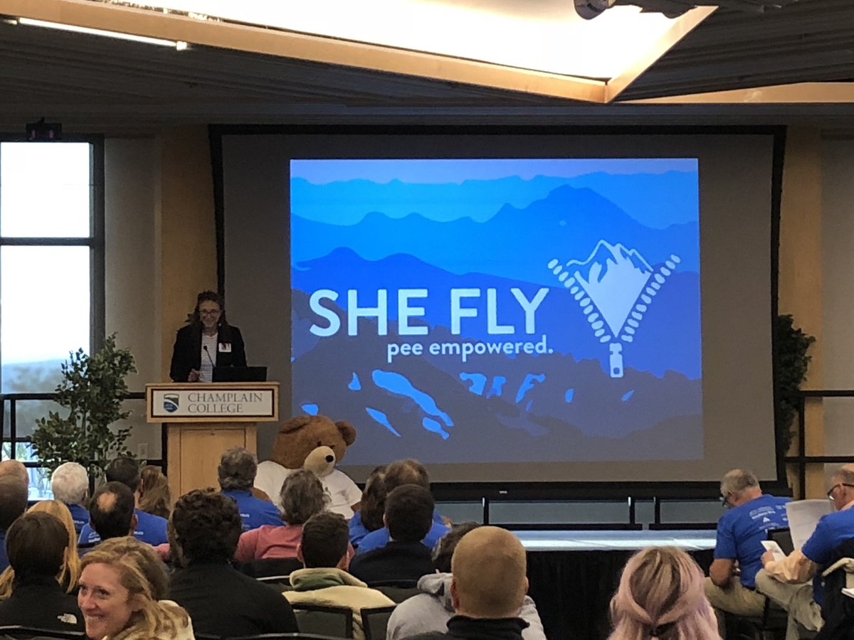 gwen_arc's tweet photo. #roadpitchvt final pitches have begun! @CWEtalk client She Fly is revolutionizing women’s pants - “our anatomy is not the problem”! @ChamplainTrentU @FreshTracksCap #womensbusiness #vtbusiness https://t.co/W4NdtsU4XG
