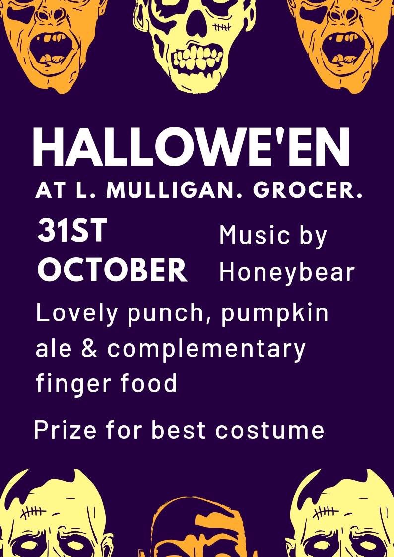 Honeybear (@honeybearsongs) on Twitter photo We’re delighted to be playing at <a href="/LMulliganGrocer/">L. Mulligan. Grocer.</a> on Halloween night! I don’t know which we’re looking forward to more, sampling the Pumpkin Ale from <a href="/troublebrewing/">Trouble Brewing</a>, or playing the spooky songs we’re learning especially for the occasion! 😱😈👻👹☠️🎃👀🧟♂️🧛🏻♂️ We’re delighted to be playing at <a href="/LMulliganGrocer/">L. Mulligan. Grocer.</a> on Halloween night! I don’t know which we’re looking forward to more, sampling the Pumpkin Ale from <a href="/troublebrewing/">Trouble Brewing</a>, or playing the spooky songs we’re learning especially for the occasion! 😱😈👻👹☠️🎃👀🧟♂️🧛🏻♂️