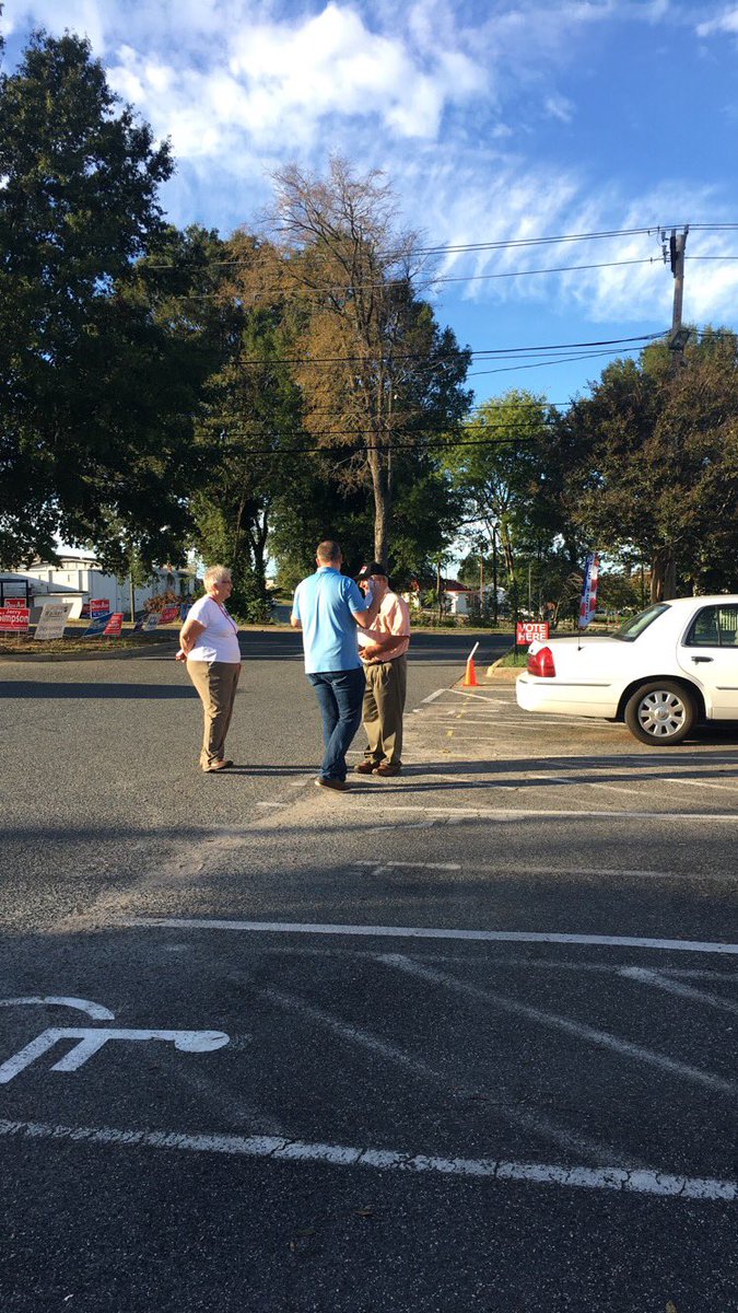 Adam4N's tweet photo. Asked Mark Brody (R, NC 55) why he isn’t handing out information about the amendments he supports to voters and was brushed off and condescended; hope he’s better with his constituents, but I sincerely doubt it #TurnNCBlue #BlueWave #NCVotesBlue #GOTV https://t.co/gYfqrQA3Ai
