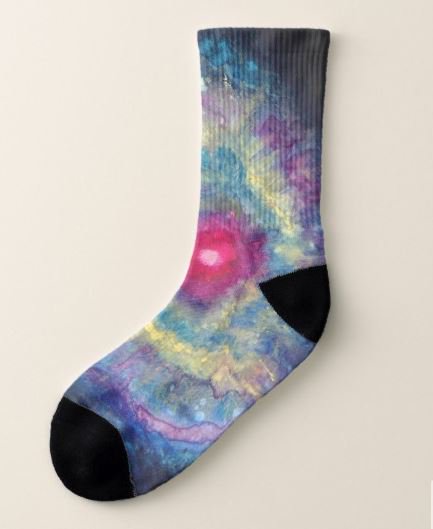 sciencesart's tweet photo. More fun #spaceart for you to wear! Check out the latest in my @zazzle shop at https://t.co/MACPx3DhqF #nebulas #tshirts #socks #fashion #clothing #science #sciart #astroart #geekfashion #sciencechic https://t.co/Z7d18AzY1l