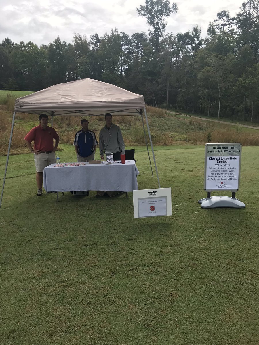 StateTurf's tweet photo. Huge thank you to everyone that helped make the NCSU Turf Club’s 1st Annual Closest to the Pin fundraiser at the Dr. Art Bruneau Scholarship Golf Tournamnet a HUGE success!! These donations will help club members further their  Turf Knowledge &amp; Professional Development #PackTurf https://t.co/lNWL77UpU2