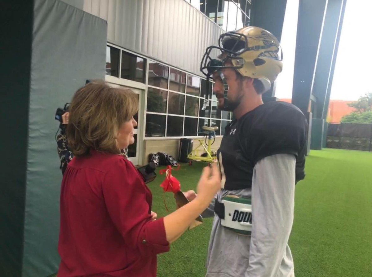 ChildrensHarbor's tweet photo. Today, Tracey Thomas met the player, #11 AJ Erdely, that will wear her son Jack-Jack's name on the back of his jersey on Saturday. Tracey gave AJ a pair of Jack-Jack's socks so they each have something that belonged to one another. #ChampionsForOurChildren #WinAsOne https://t.co/LxoYAZ8ZOS